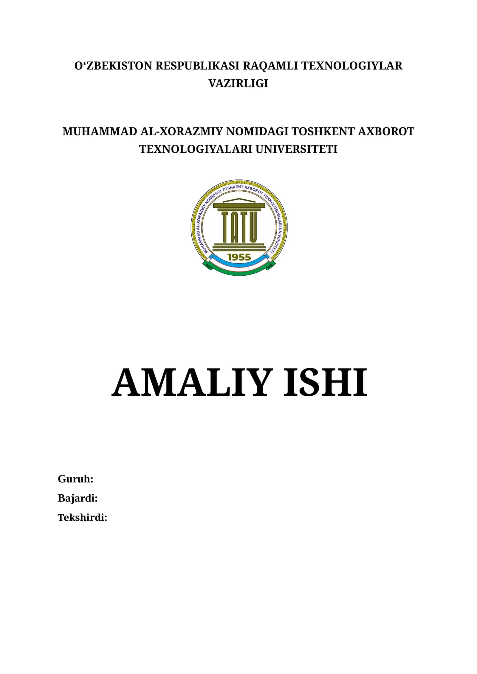 Operatsion tizimlar fanidan amaliy ish