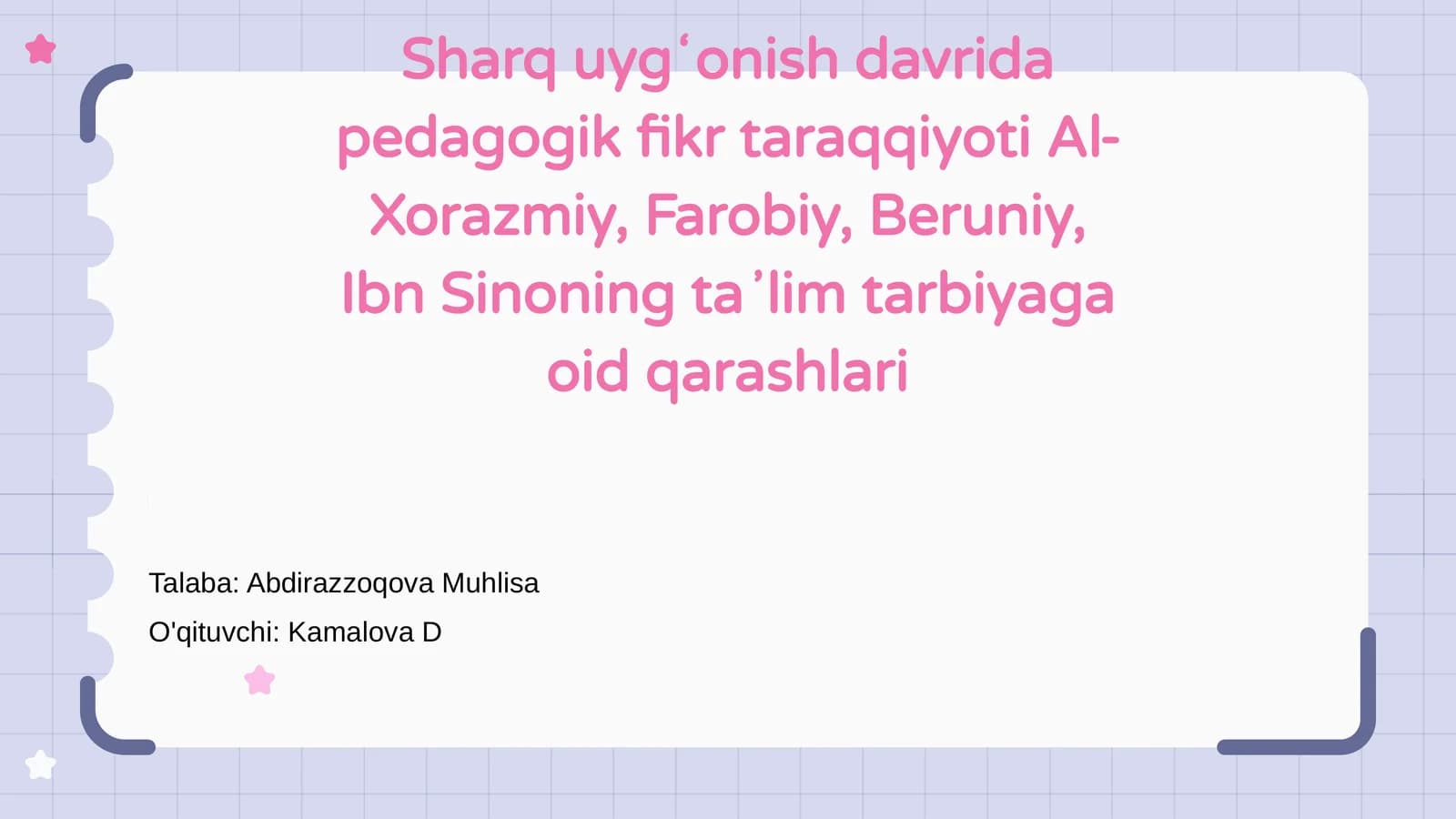 Sharq uygʻonish davrida pedagogik fikr taraqqiyoti