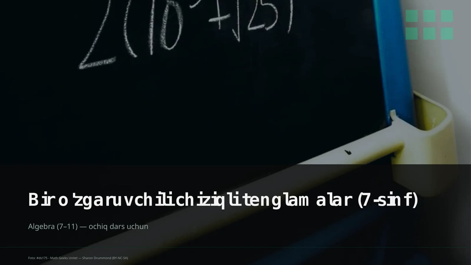 Bir o'zgaruvchili chiziqli tenglamalar (7-sinf)