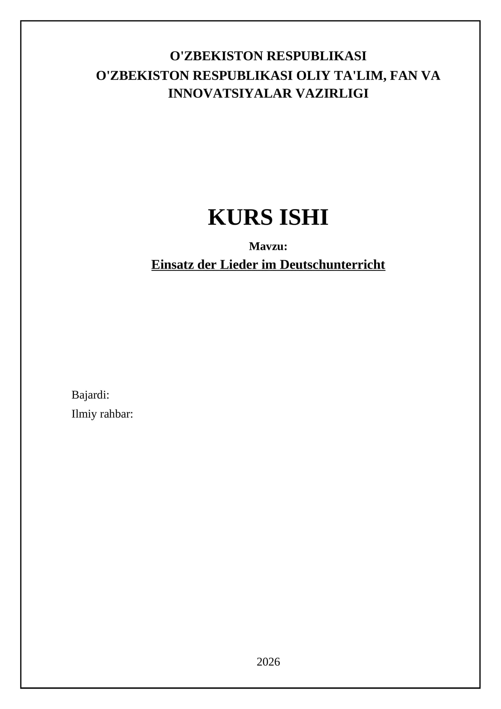 Einsatz der Lieder im Deutschunterricht