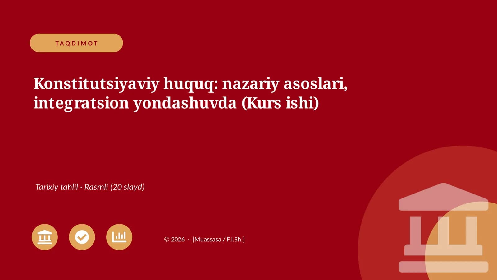Konstitutsiyaviy huquq: nazariy asoslari, integratsion yondashuvda (Kurs ishi)