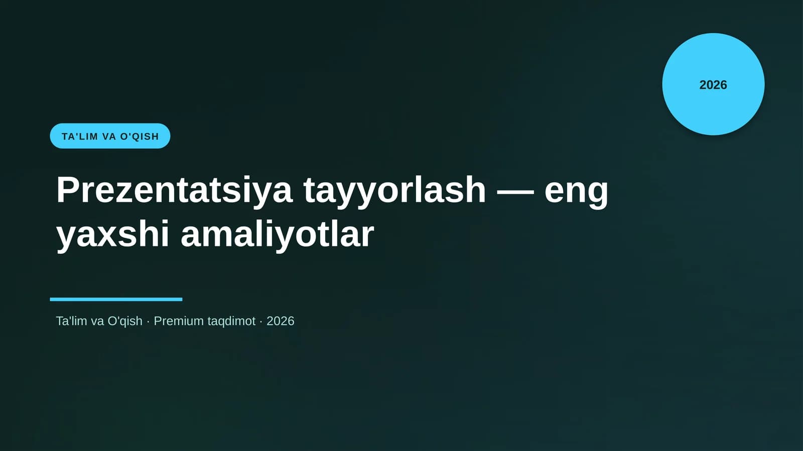 Prezentatsiya tayyorlash — eng yaxshi amaliyotlar