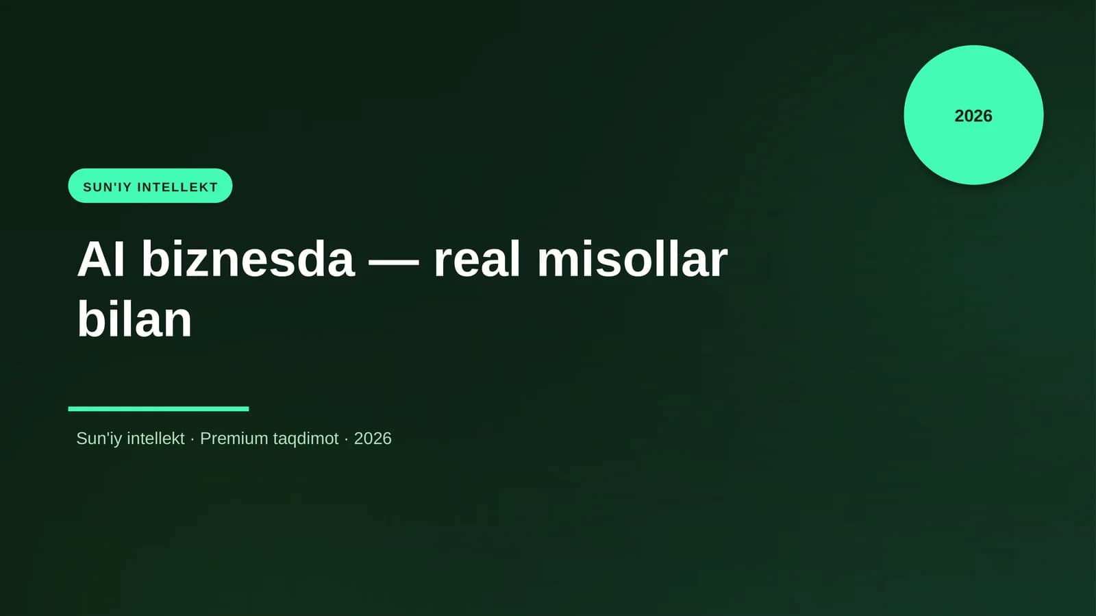 AI biznesda — real misollar bilan