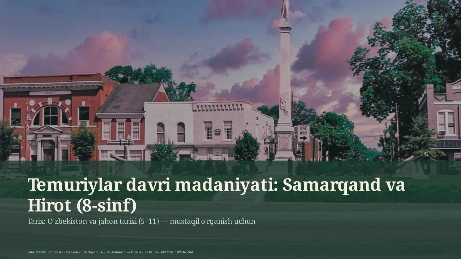 Temuriylar davri madaniyati: Samarqand va Hirot (8-sinf)