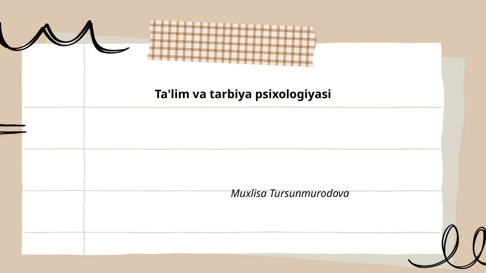 Ta'lim va tarbiya psixologiyasi