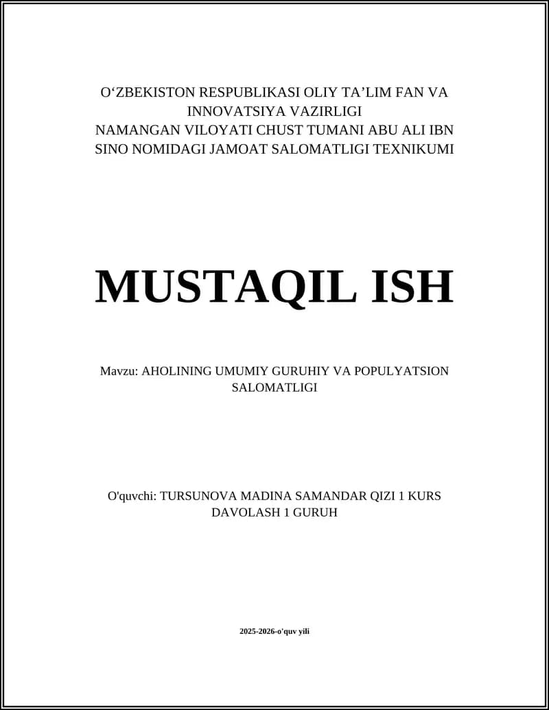 Epidemiologik kuzatuv va kasalliklarni monitoring