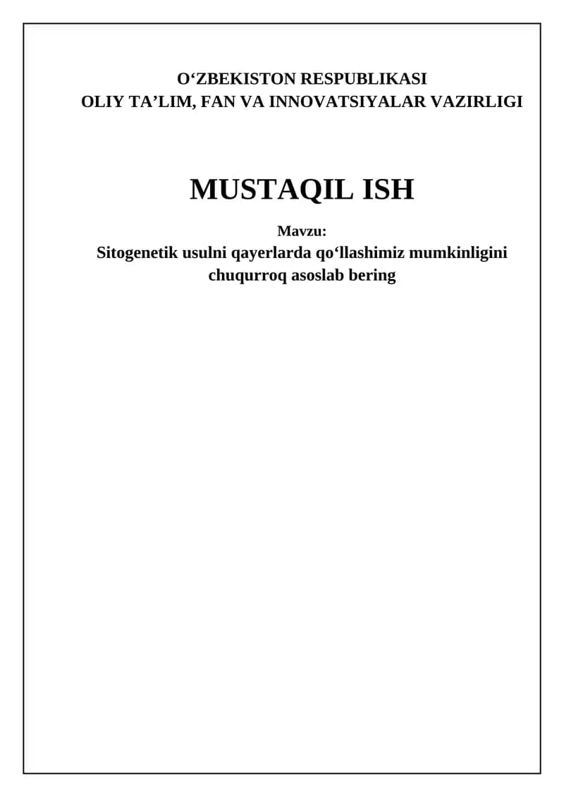 Sitogenetik usul