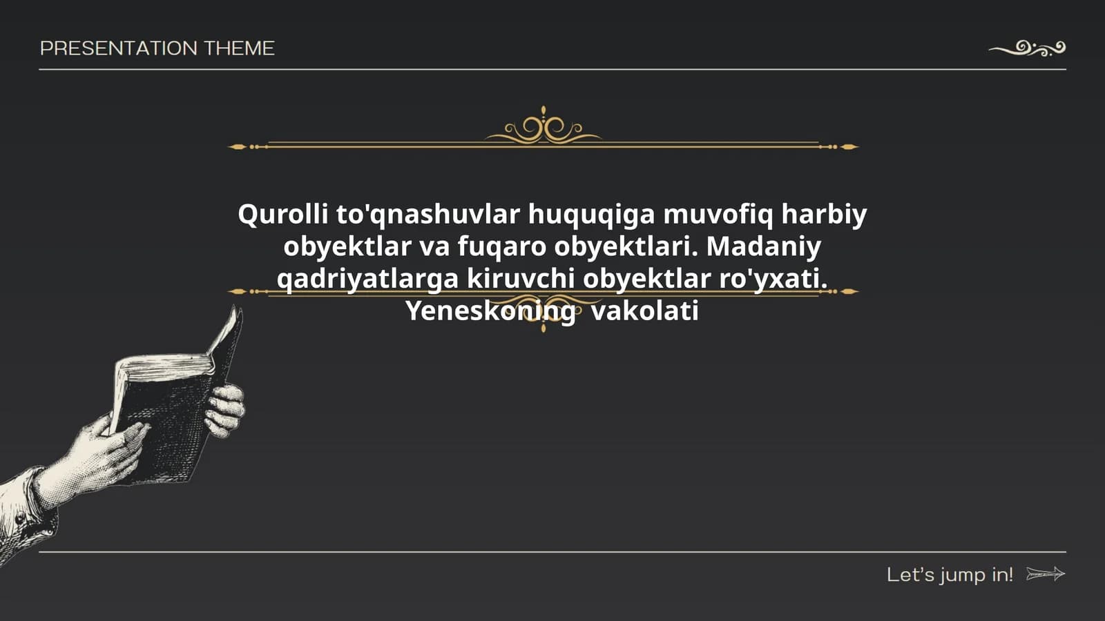 Qurolli to'qnashuvlar huquqiga muvofiq harbiy obyektlar va fuqaro obyektlari. Madaniy qadriyatlarga kiruvchi obyektlar ro'yxati. Yeneskoning vakolati