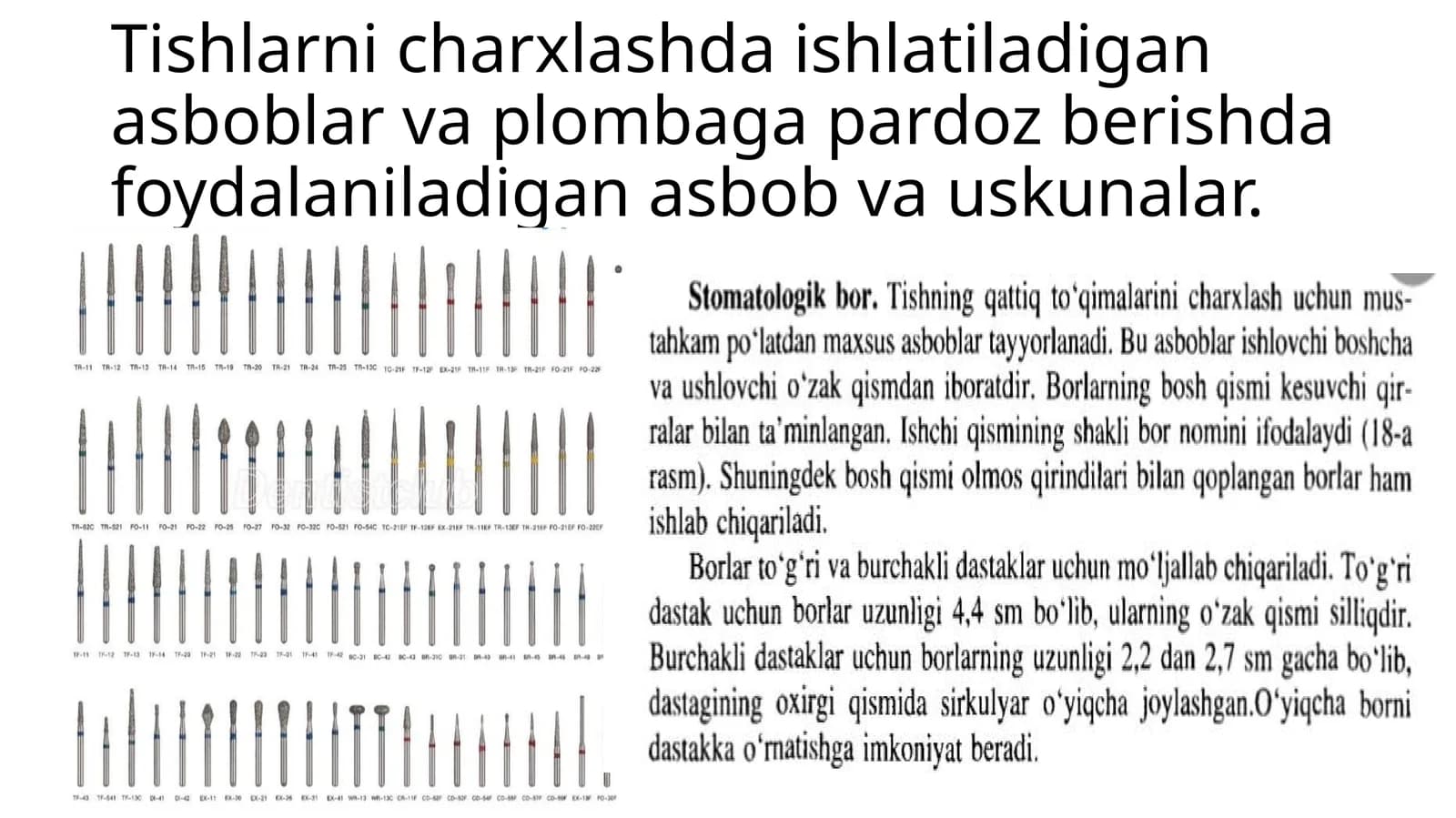 Tishlarni charxlash asborlari