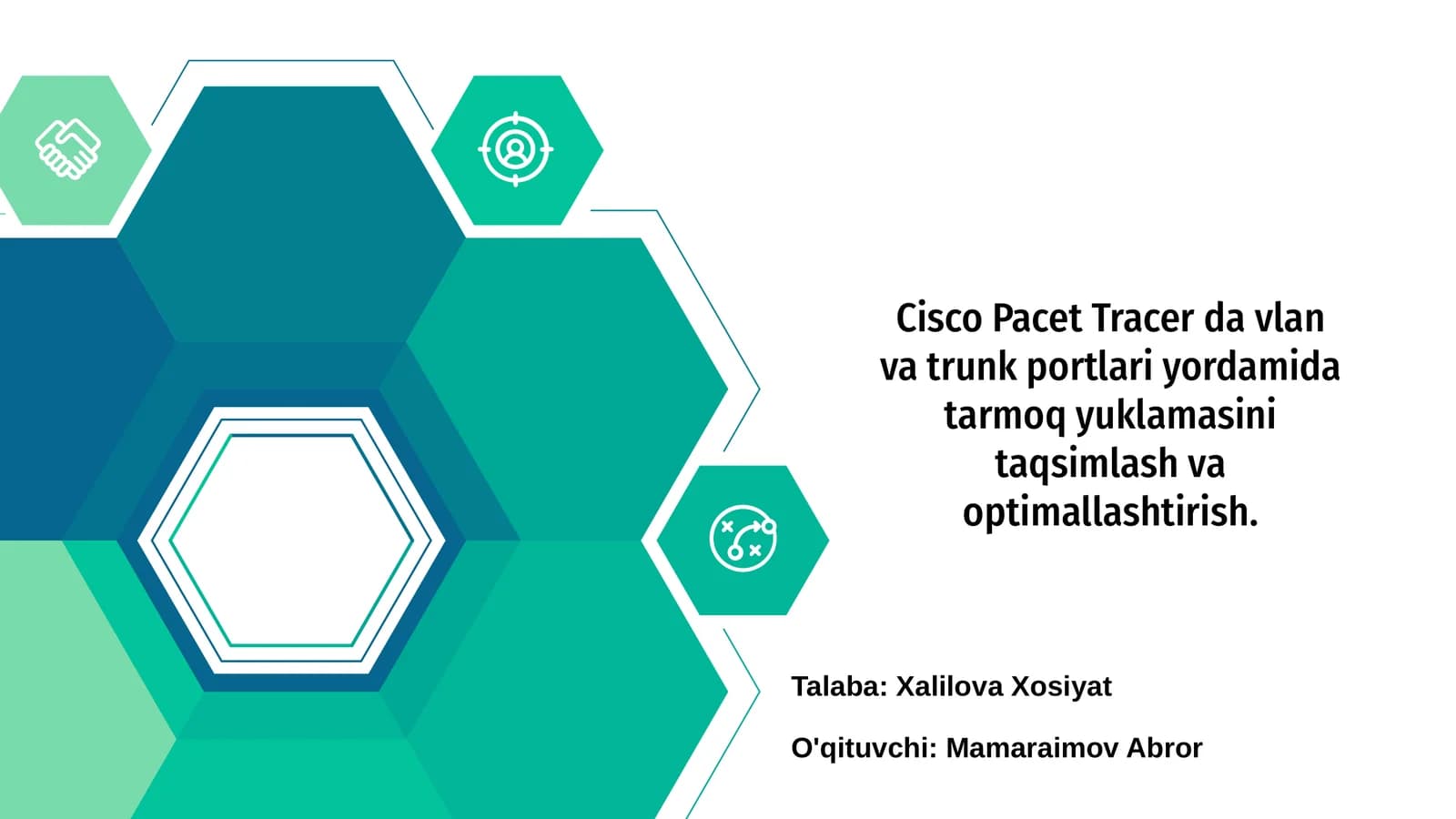 Cisco Packet Tracer da VLAN va trunk portlari