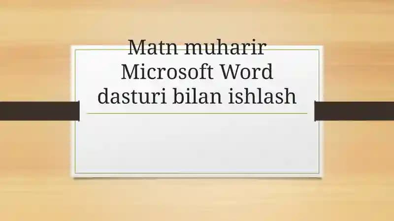 Microsoft Word dasturi