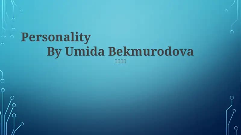 Personality