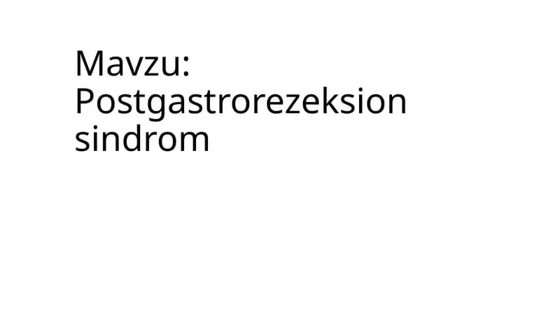 Postgastrorezeksion sindrom