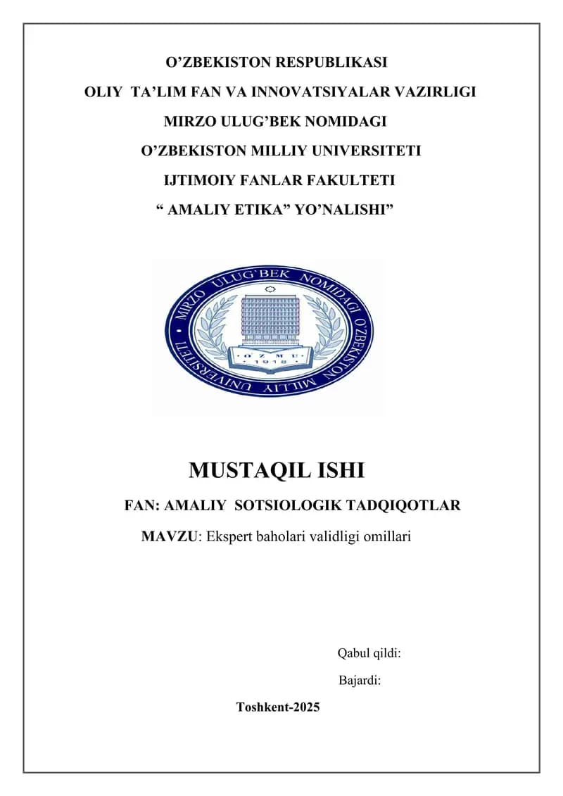 Ekspert baholari validligi omillari
