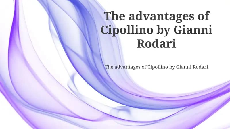 The advantages of Cipollino by Gianni Rodari