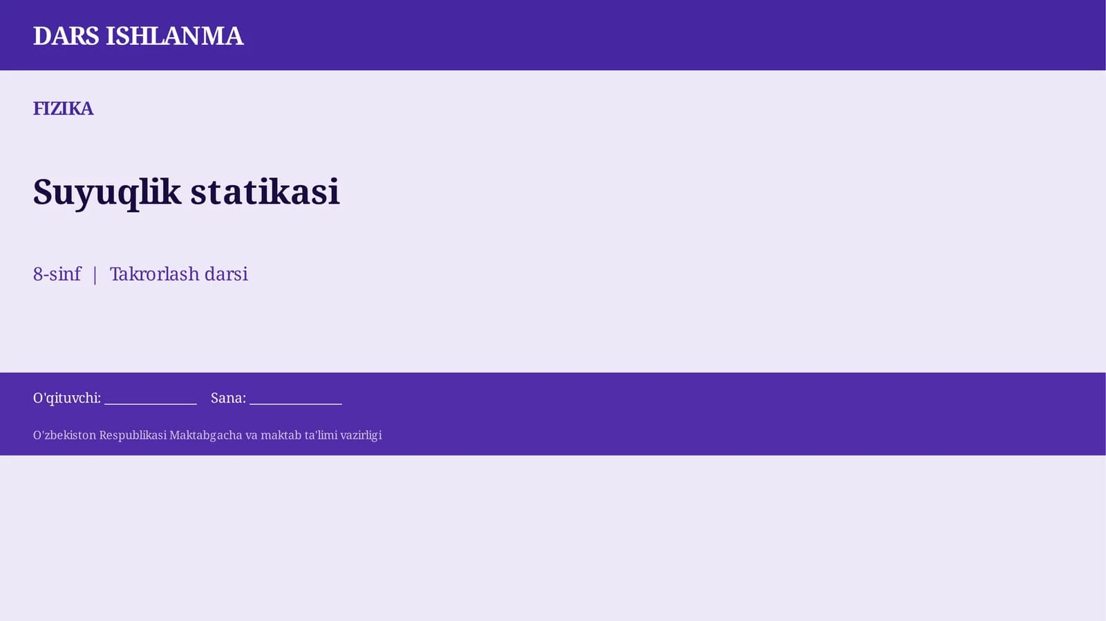 Suyuqlik statikasi