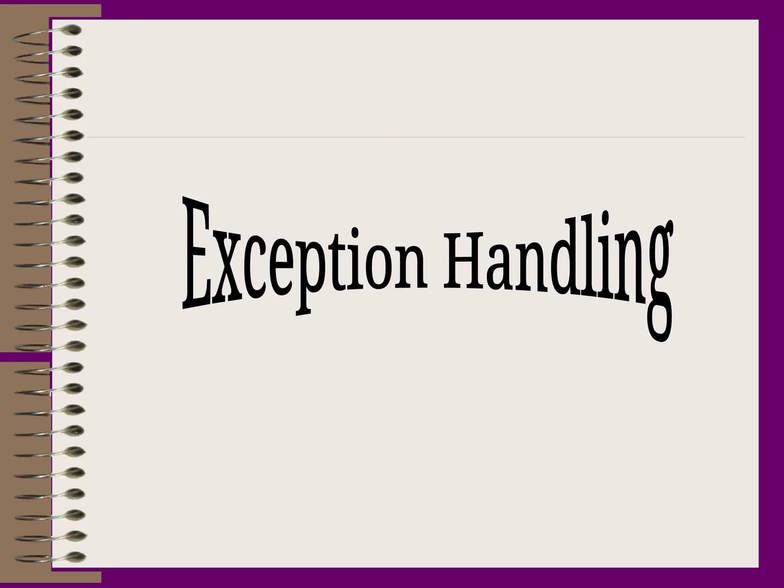Exception Handling