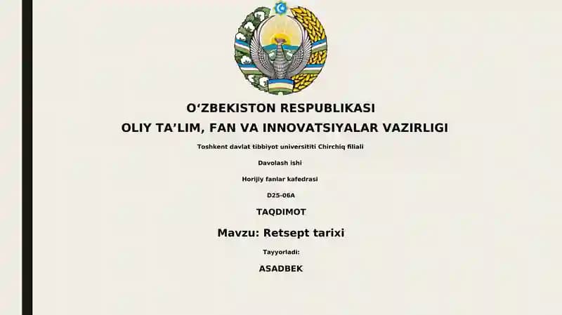 Retsept tarixi