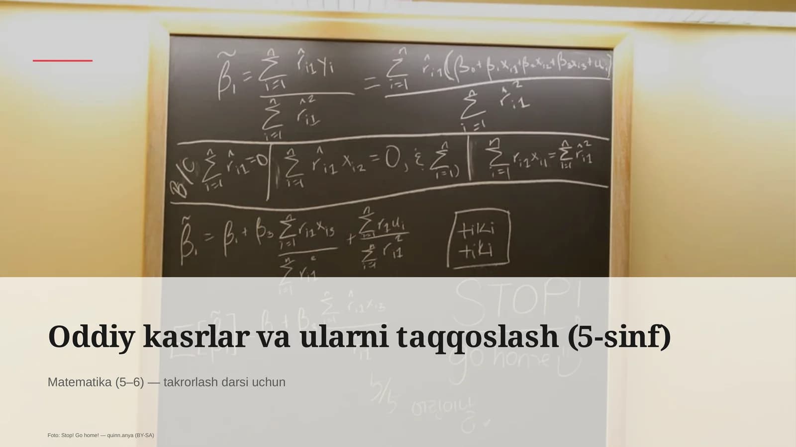 Oddiy kasrlar va ularni taqqoslash (5-sinf)