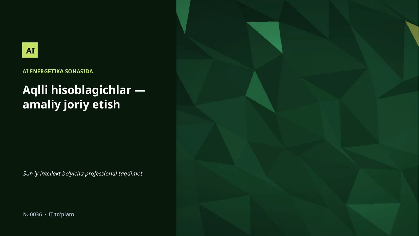 AI ENERGETIKA SOHASIDA