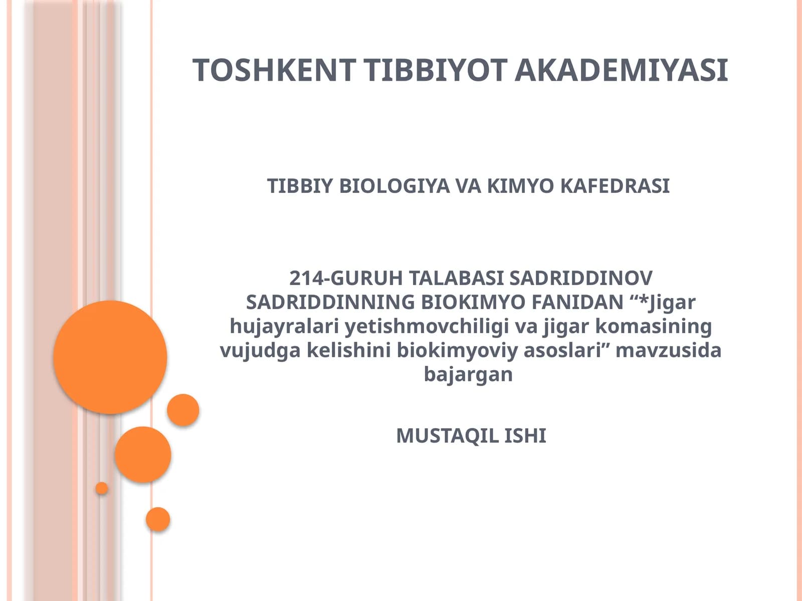 Jigar hujayralariyetishmovchiligi biokimyoviyasoslari