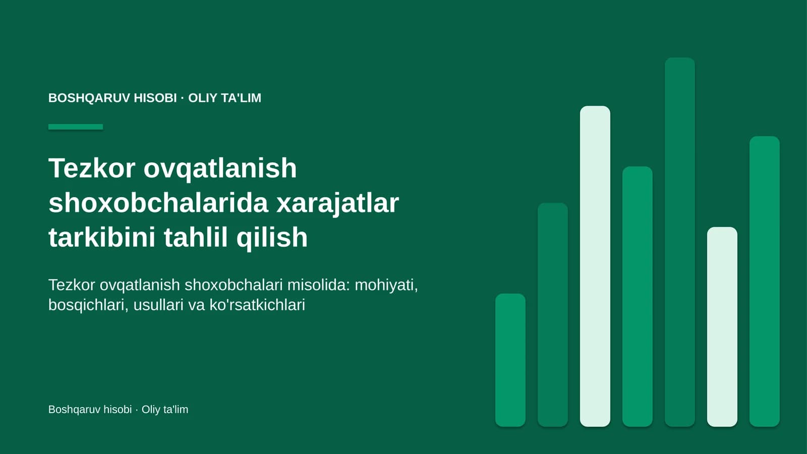 tezkor ovqatlanish shoxobchalarida xarajatlar tarkibini tahlil qilish 5373