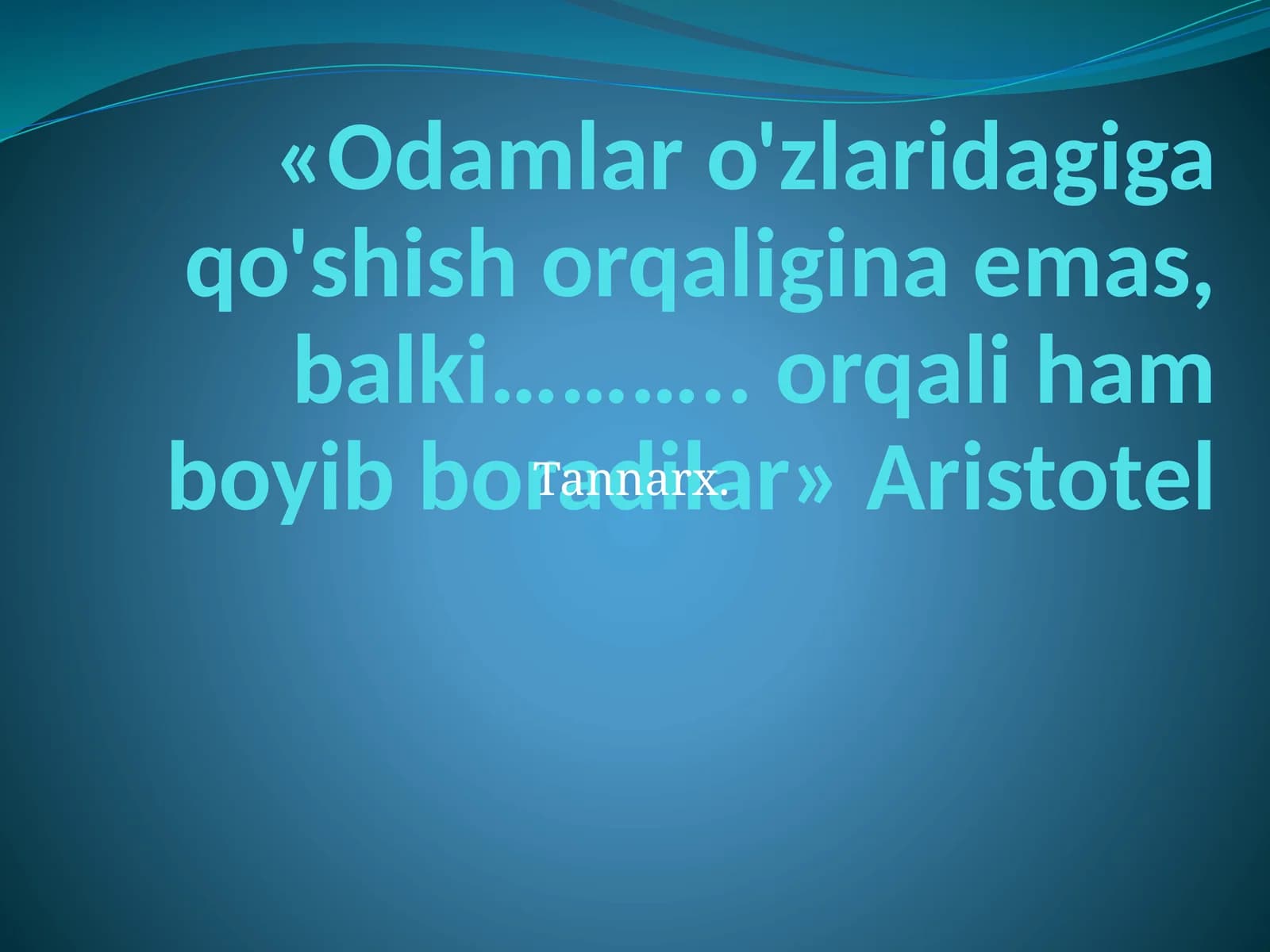 Iqtisodiyot - Mahsulot tannarxi va uni shakllantirish