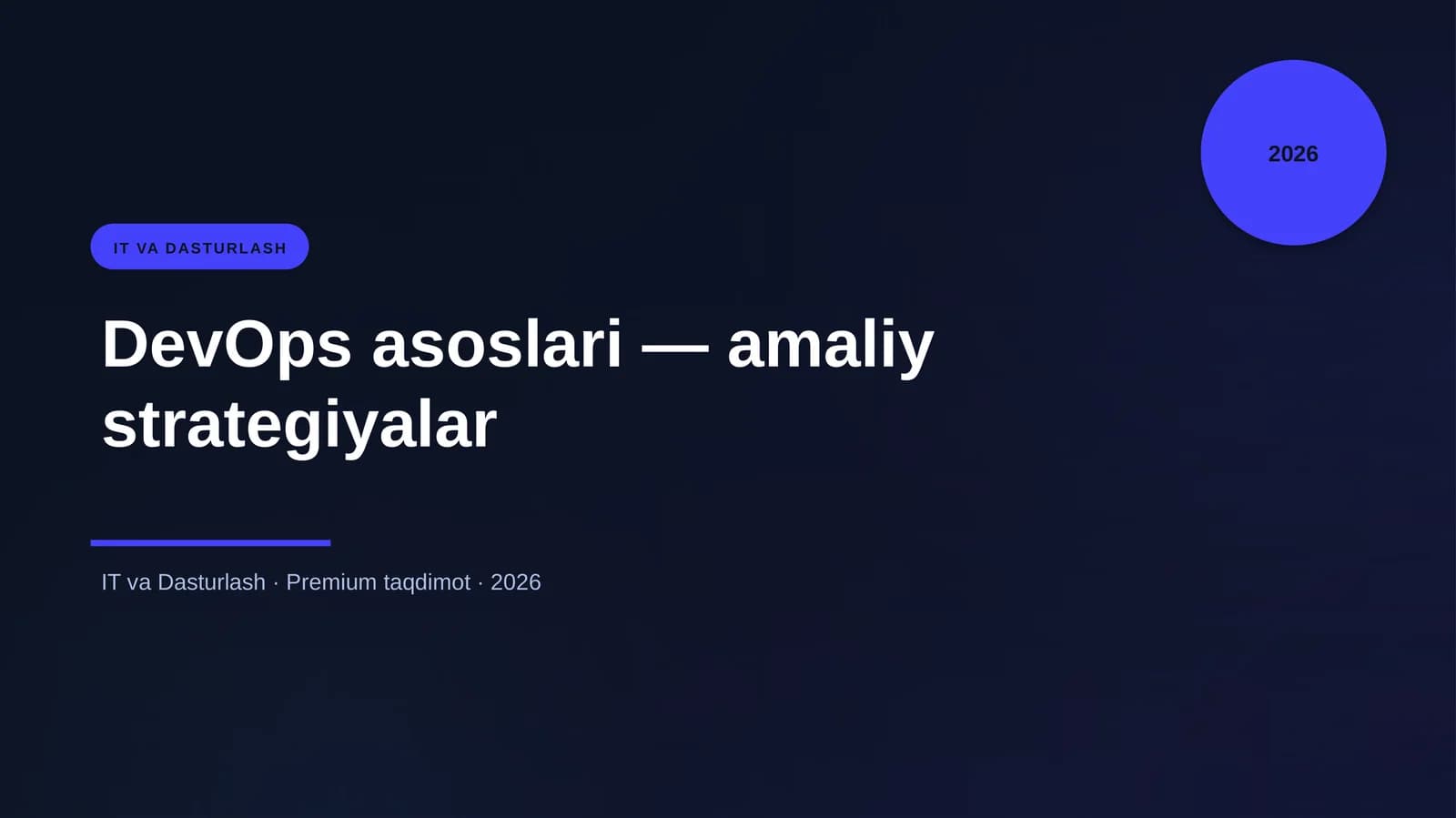 DevOps asoslari — amaliy strategiyalar