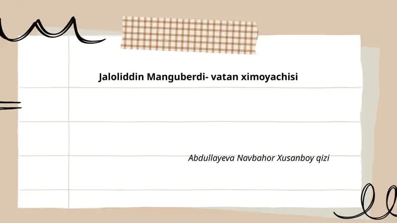 Jaloliddin Manguberdi hayoti va oilaviy kelib chiqishi