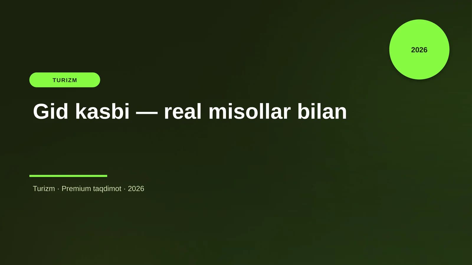 Gid kasbi — real misollar bilan