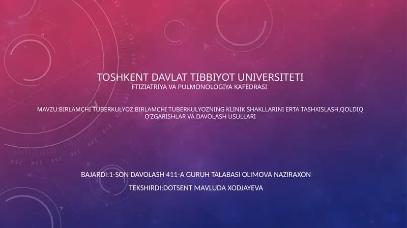 BIRLAMCHI TUBERKULYOZ