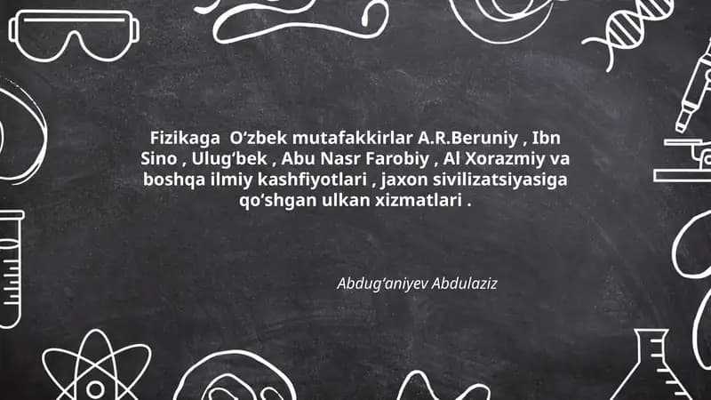 Fizikaga Oʻzbek mutafakkirlar