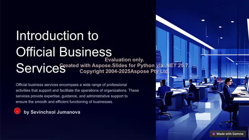 Introduction to Official Business Services