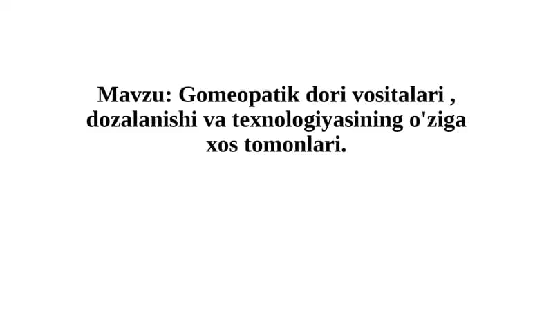 Gomeopatik dorilar