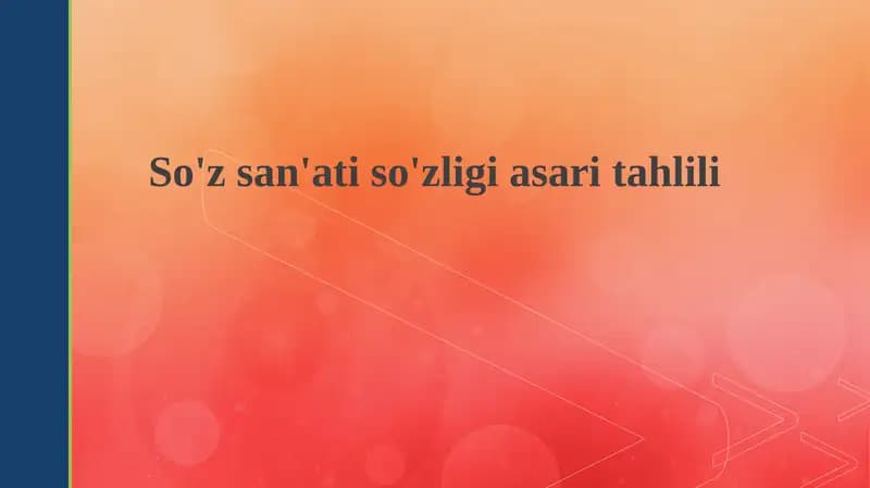 So'zsan'at isozligi asaritahlili