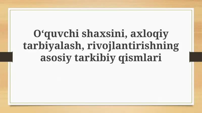 Shaxs shakllanish asosiy omillari