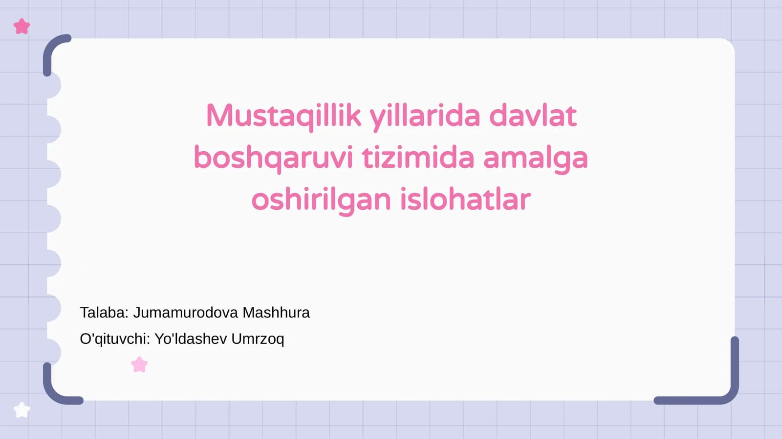 Mustaqillik yillarida davlat boshqaruvi tizimida amalga oshirilgan islohatlar