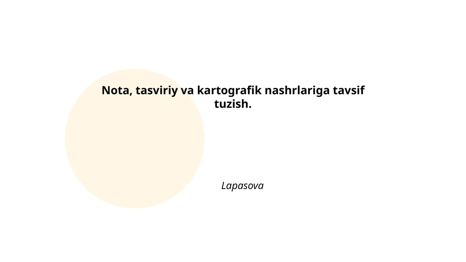 Nota nashrlariga tavsif tuzish