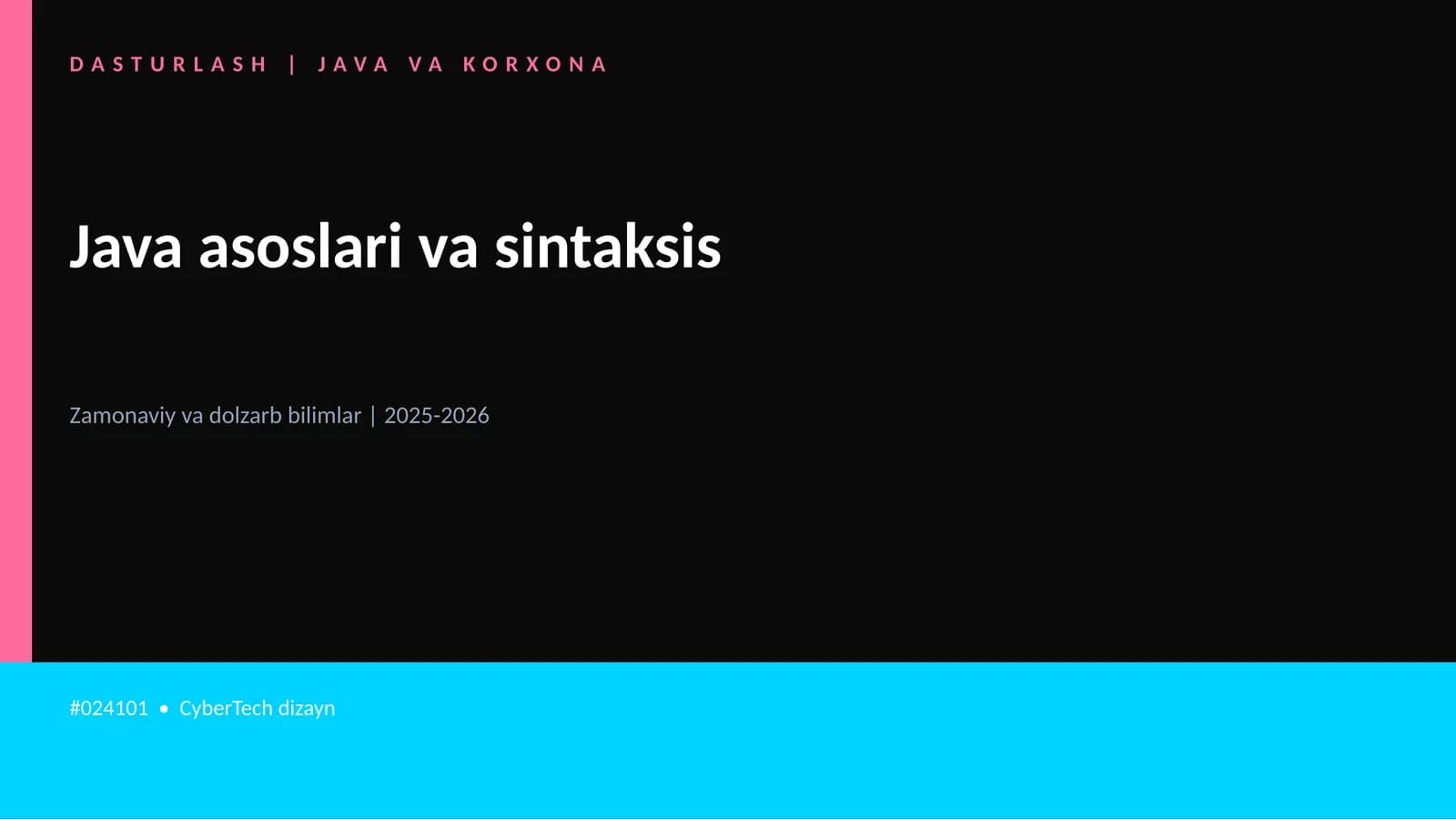 Java asoslari va sintaksis
