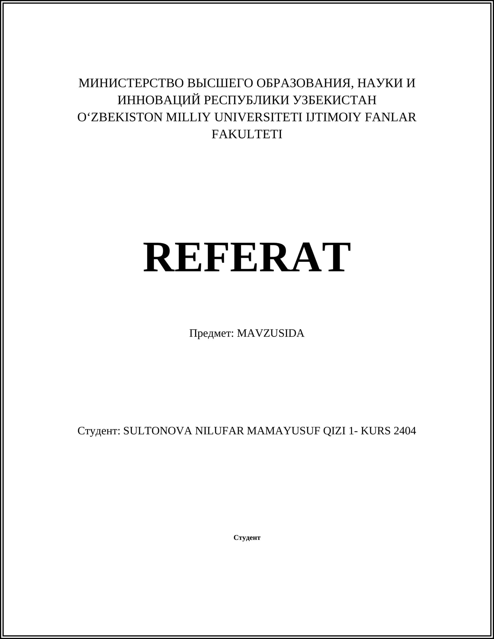 MAVZUSIDA