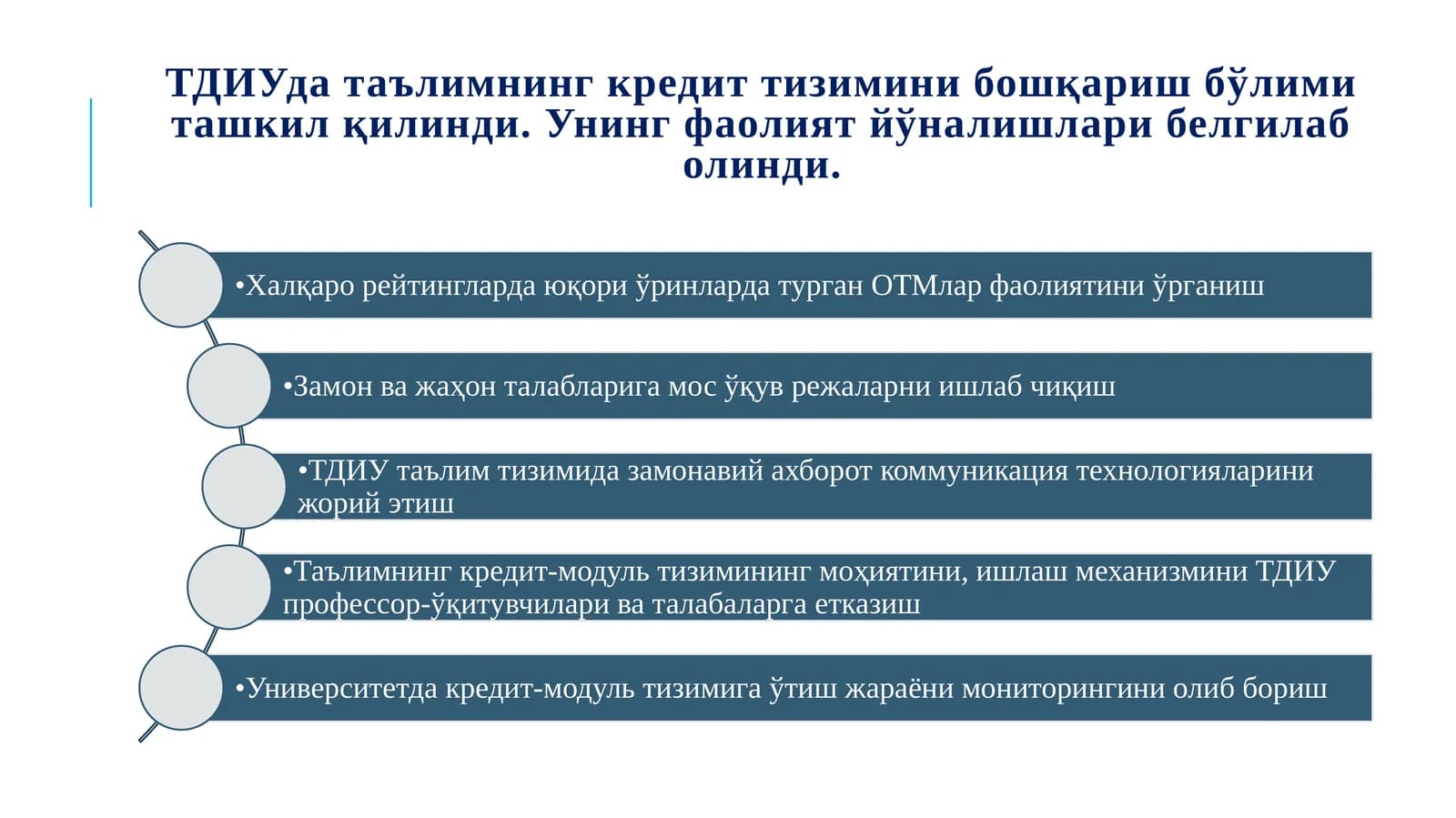 ТДИУда  таълим