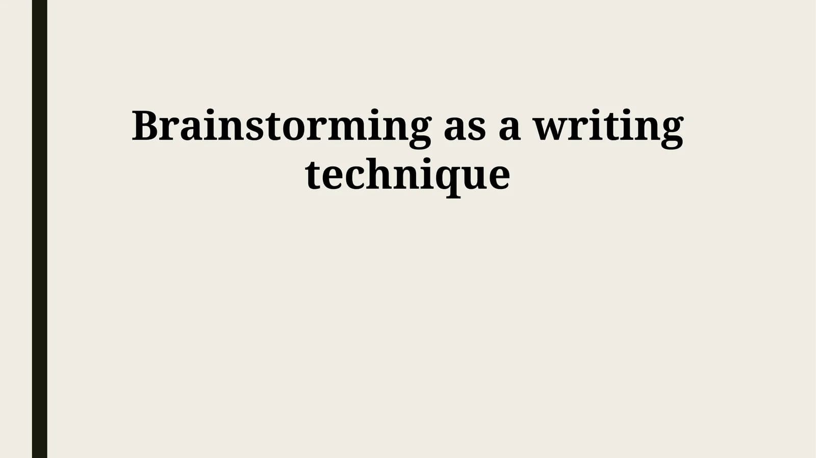 Brainstorming as a writing technique