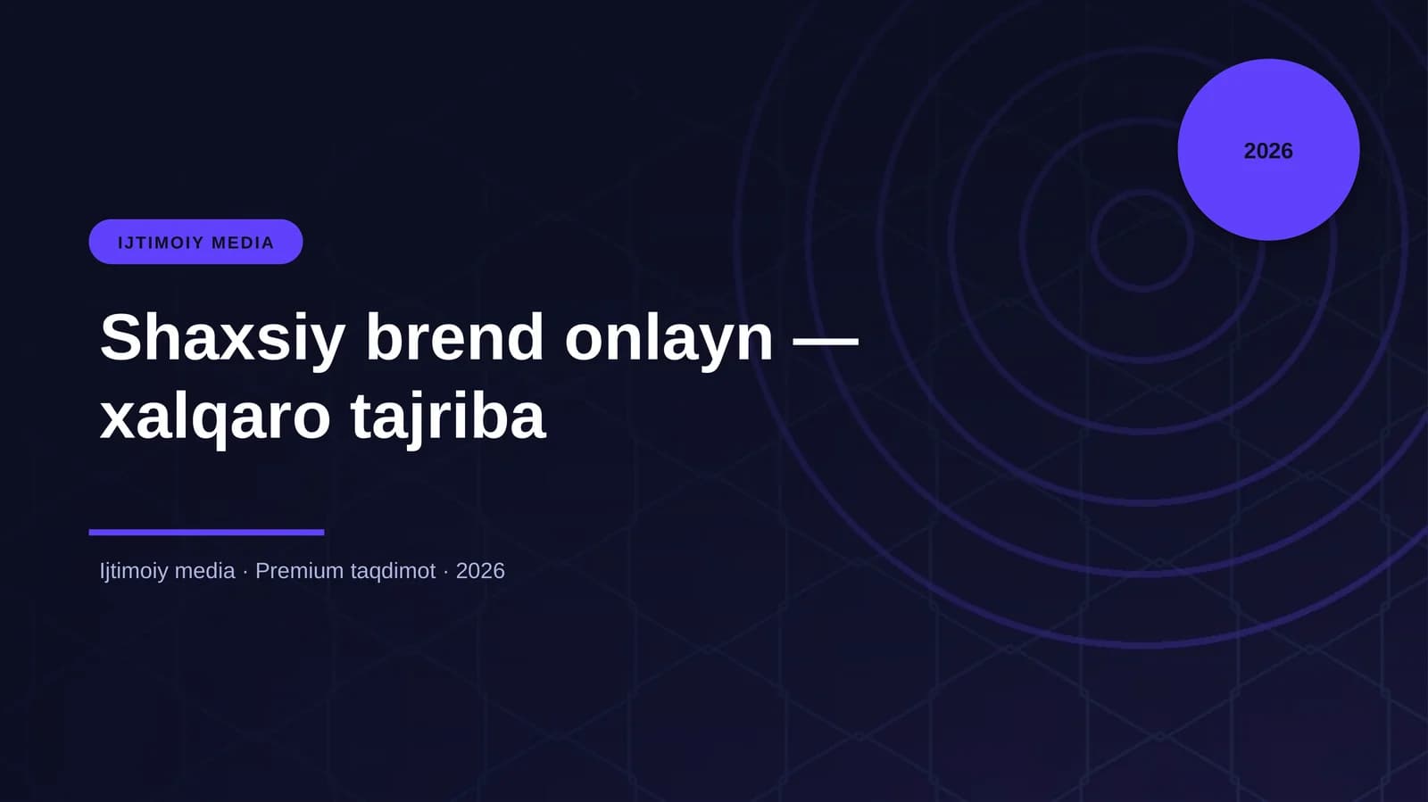 Shaxsiy brend onlayn — xalqaro tajriba