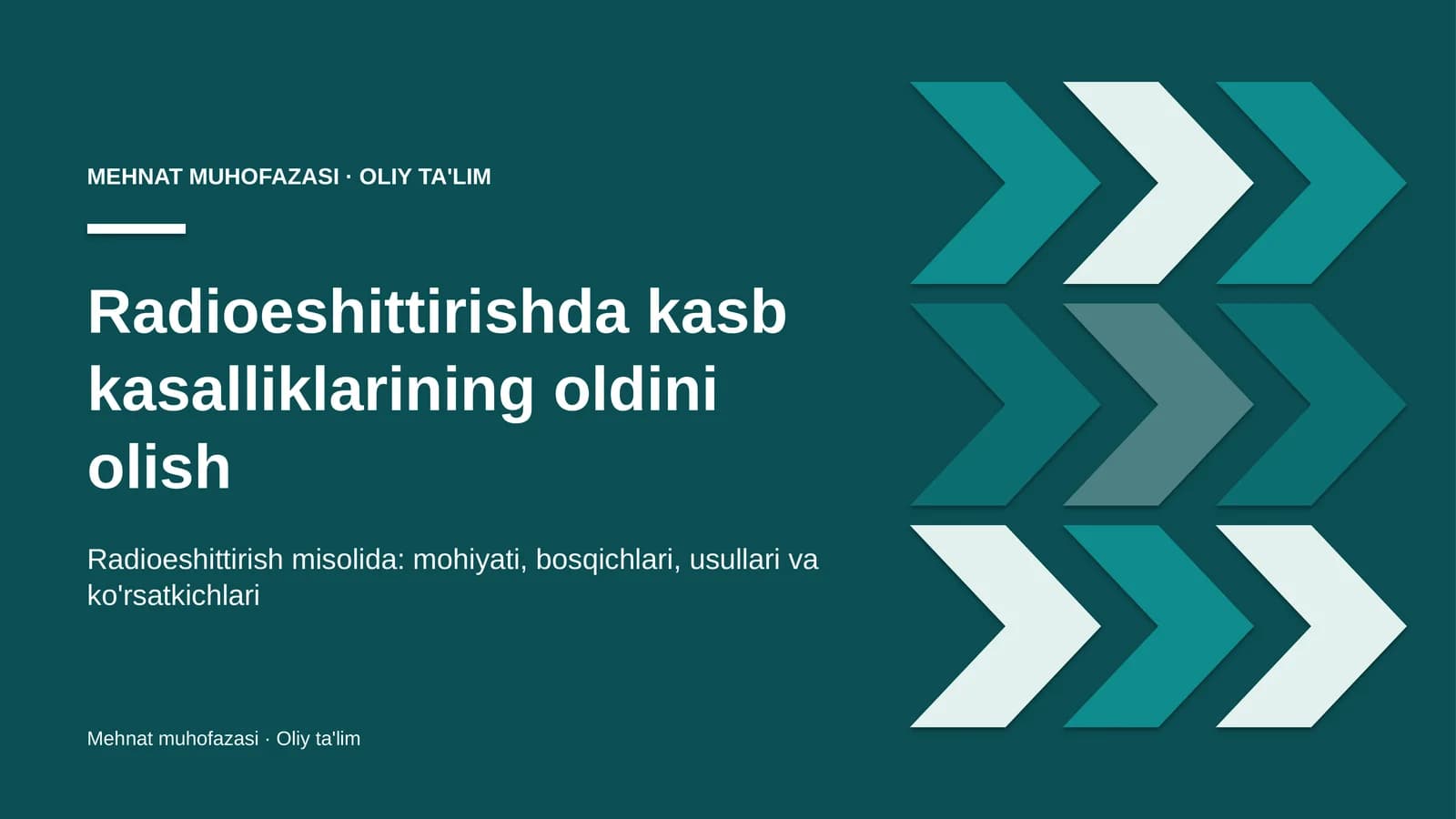 Radioeshittirishda kasb kasalliklarining oldini olish