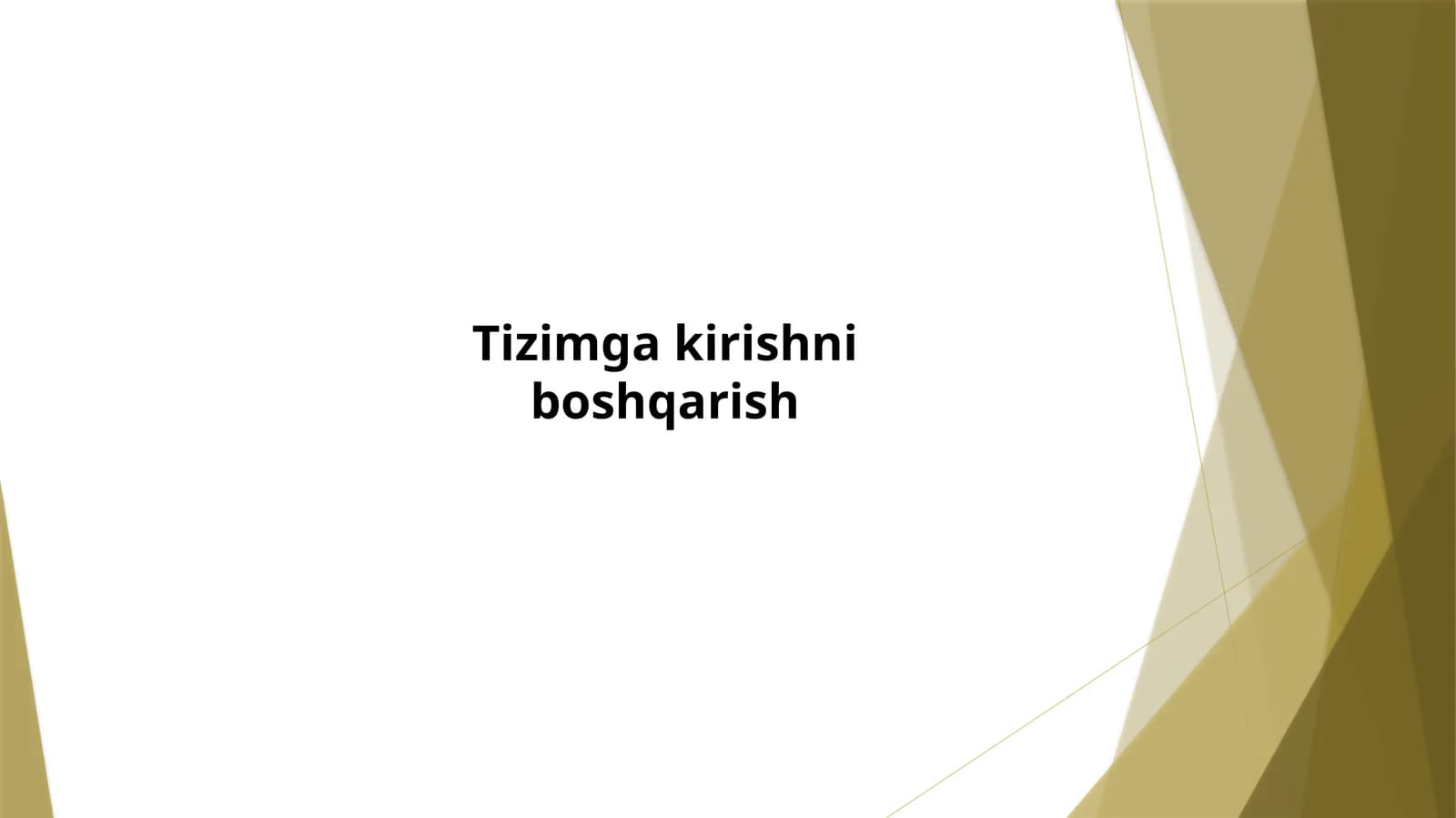 Tizimga kirishni boshqarish