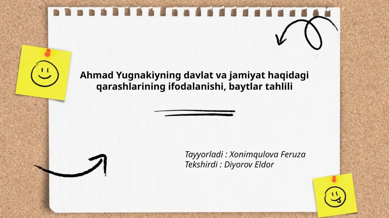 Ahmad Yugnakiyning davlat va jamiyat haqidagi qarashlarining ifodalanishi, baytlar tahlili