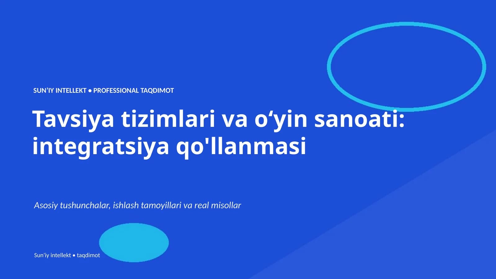 Tavsiya tizimlari va oʻyin sanoati: integratsiya qo'llanmasi