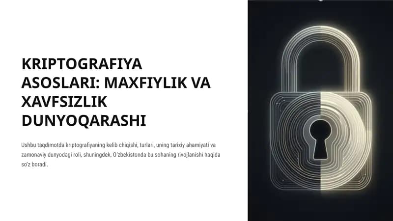 KRIPTOGRAFIYA ASOSLARI