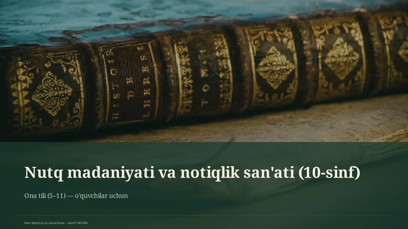Nutq madaniyati va notiqlik san'ati (10-sinf)