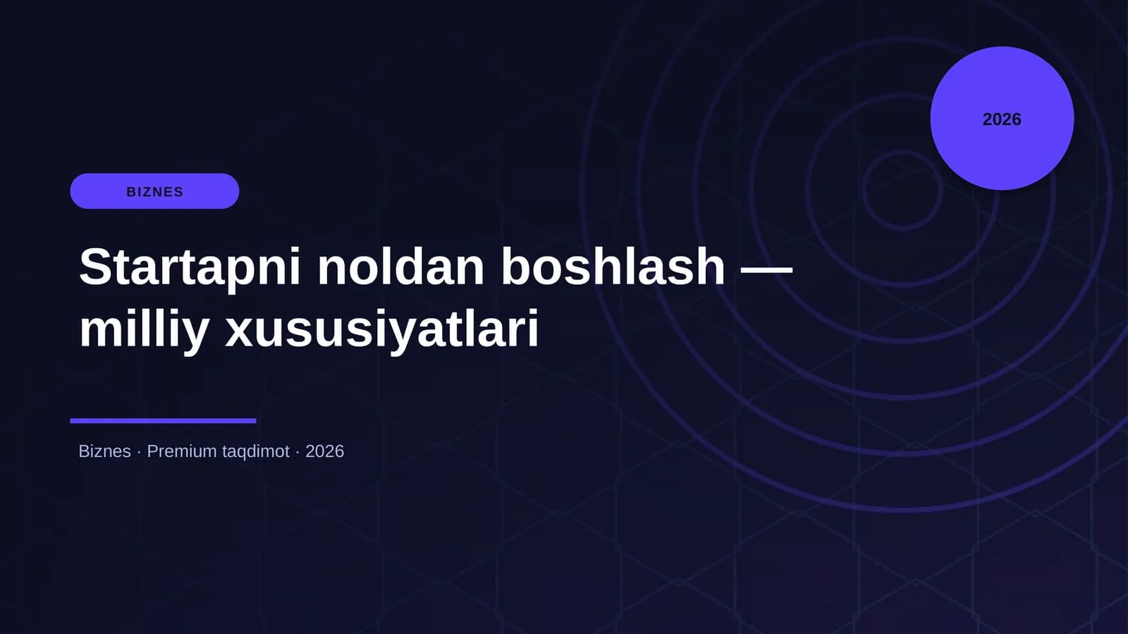 Startapni noldan boshlash — milliy xususiyatlari